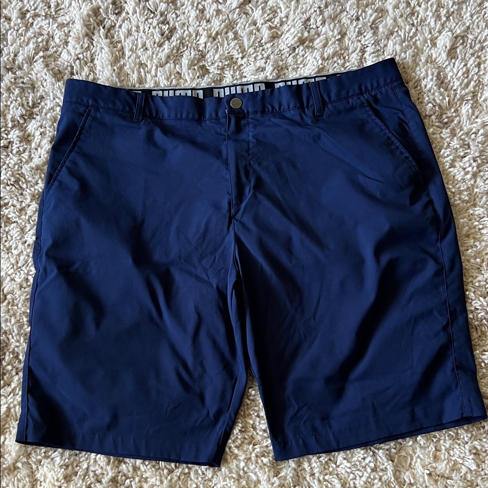 Puma Men's Deep Blue Flat Front Shorts